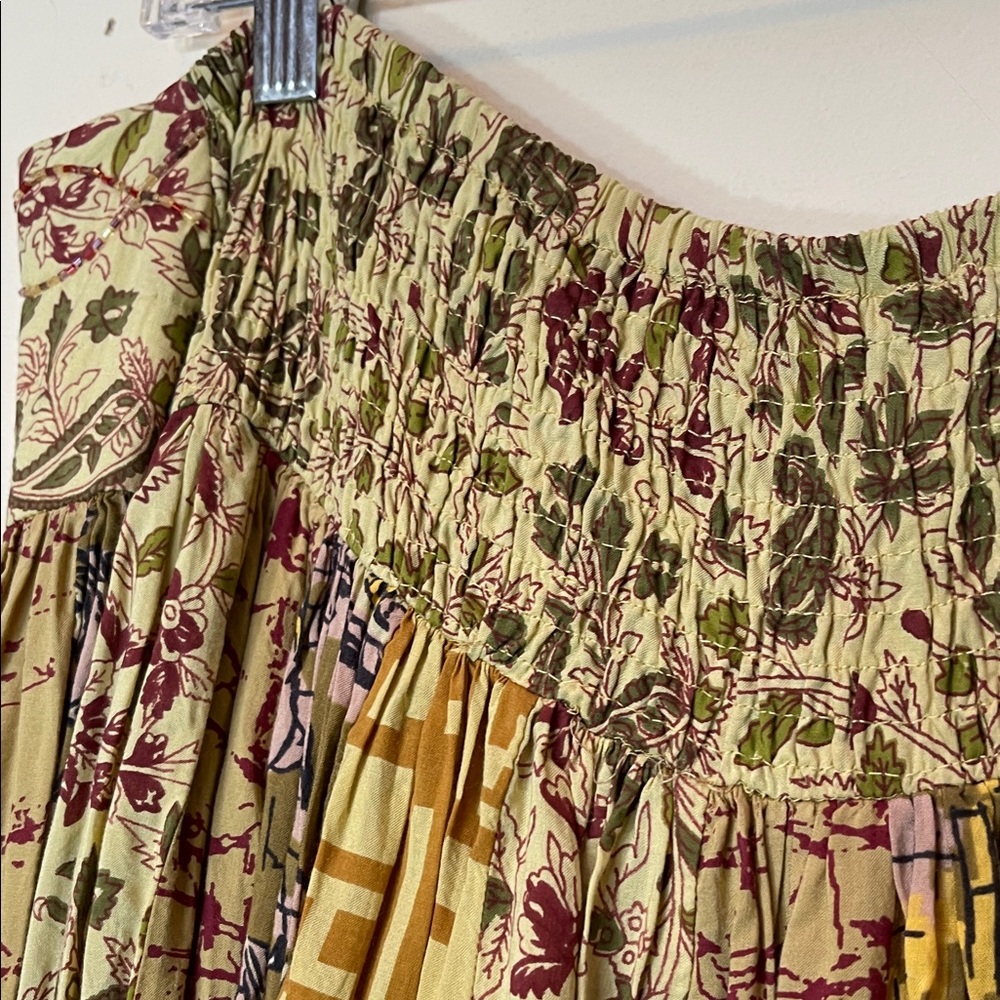 Soft Surroundings Gold Patterned Full A-Line Maxi… - image 4